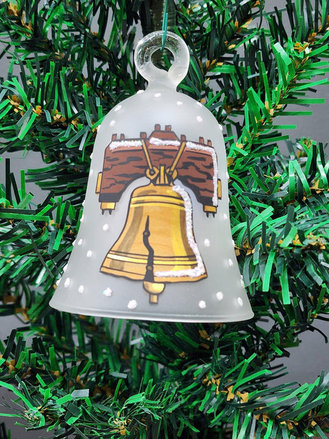 Glass Bell Ornament Liberty Bell