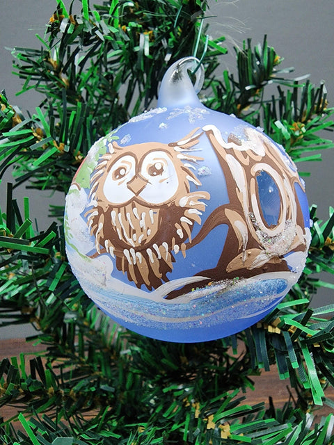 Glass Ornament Owl Design