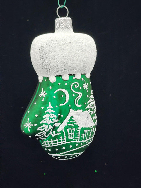 Mitten Glass Shape Ornament