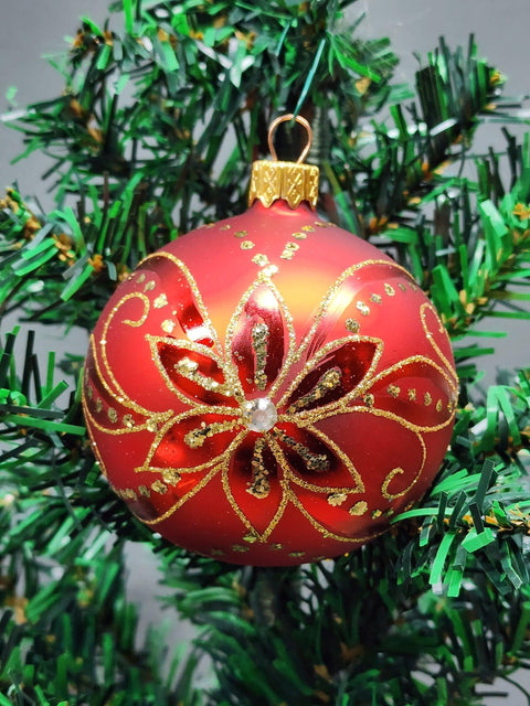 Glass Ornament Flower Design