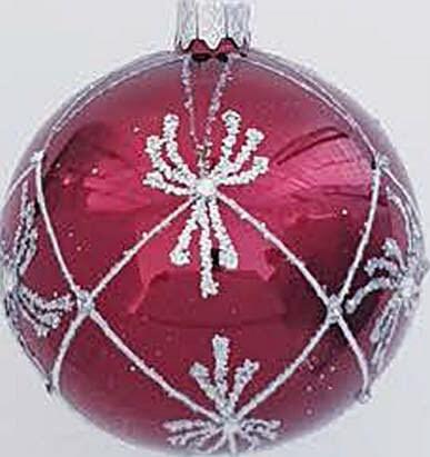 Red Blown Glass Ornament - Handcrafted - Spider Web Design