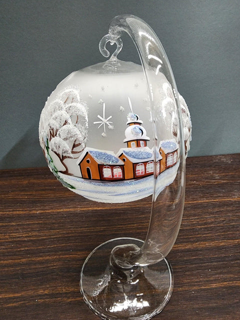 Frosted Glass Terrarium Candle Holder  - Brown Cathedral