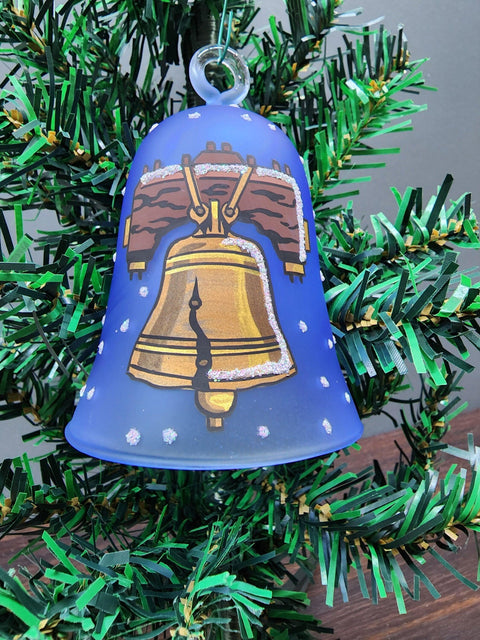 Glass Bell Ornament Liberty Bell