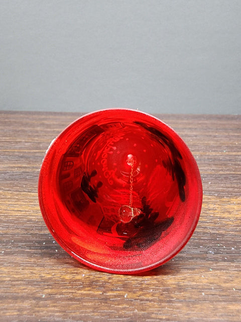 Red Blown Glass Bell Ornament –  Brooklyn Bridge Design with Clapper