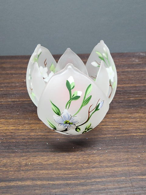 Lotus Blossom Glass Candle Holder