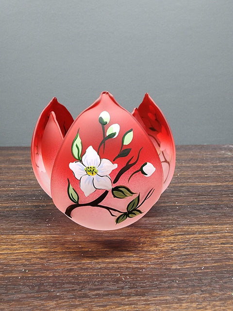 Lotus Blossom Glass Candle Holder