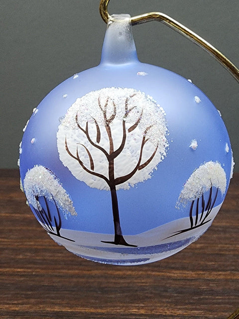 Light Blue Blown Glass Ornament - Handcrafted -  Santa Claus