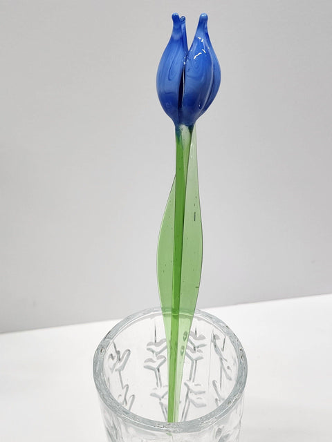 Long Stem Glass Flower Tulip