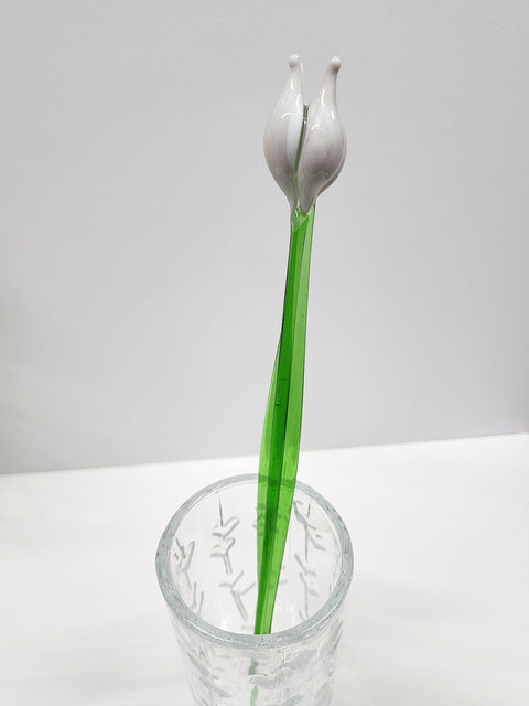 Long Stem Glass Flower Tulip