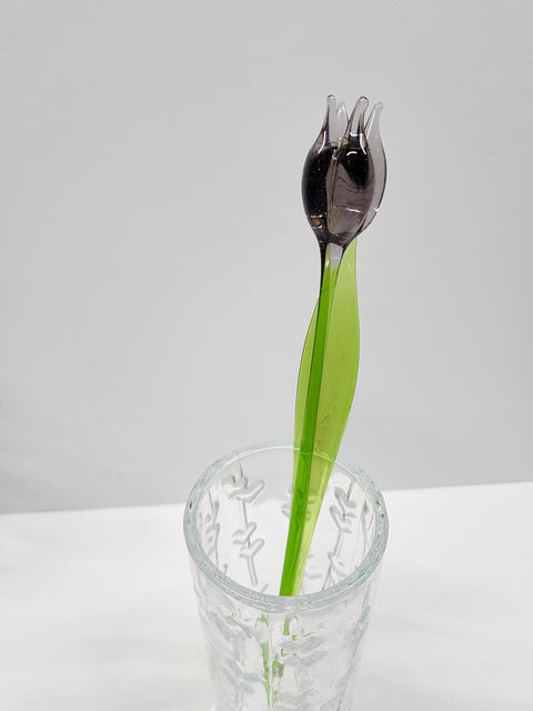 Long Stem Glass Flower Tulip