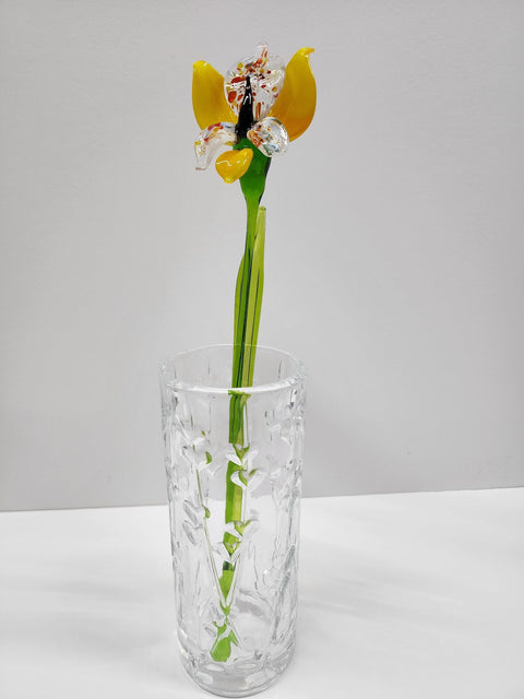 Yellow Glass Orchid - Handcrafted Long Stem Flower