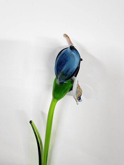 Blue Glass Orchid - Handcrafted Long Stem Flower