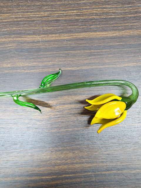 Yellow Glass Lily - Handcrafted Long Stem Flower