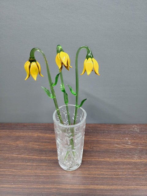 Yellow Glass Lily - Handcrafted Long Stem Flower