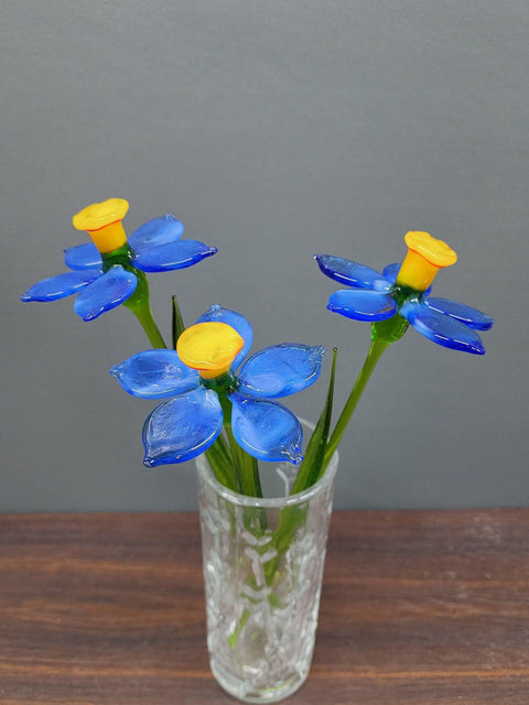 Long Stem Glass Flower Daffodil