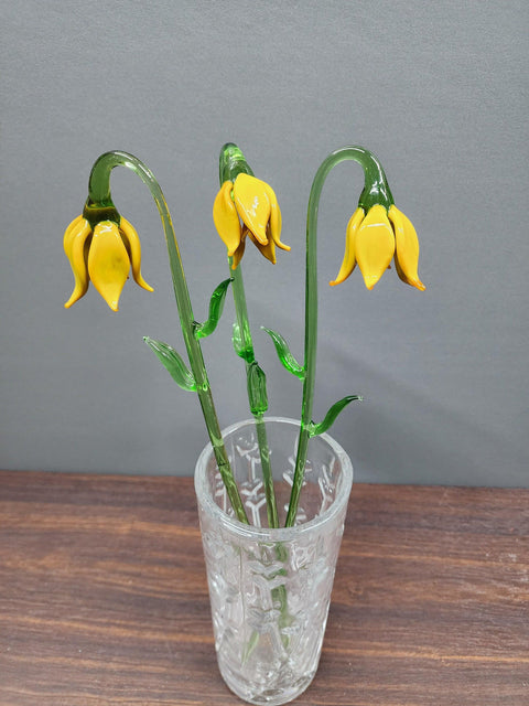 Yellow Glass Lily - Handcrafted Long Stem Flower