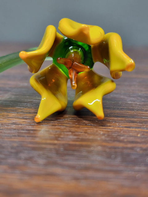 Yellow Glass Lily - Handcrafted Long Stem Flower