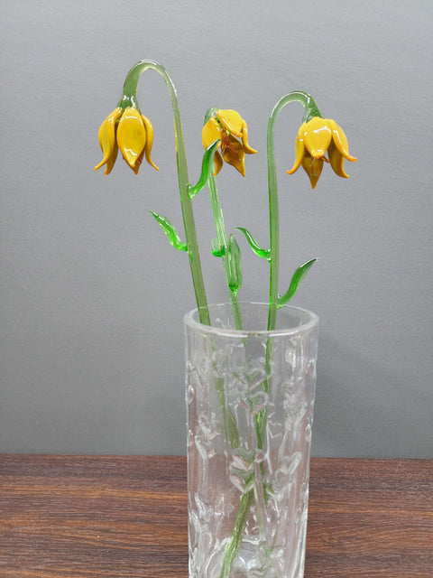 Long Stem Glass Flower Lily