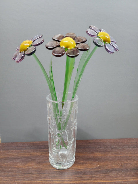 Lavender Glass Daisy - Handcrafted Long Stem Flower