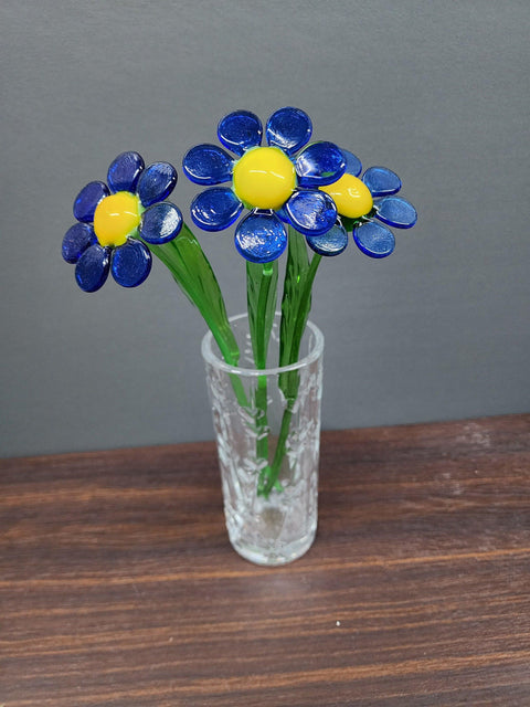 Long Stem Glass Flower Daisy