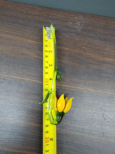 Yellow Glass Lily - Handcrafted Short Stem Flower