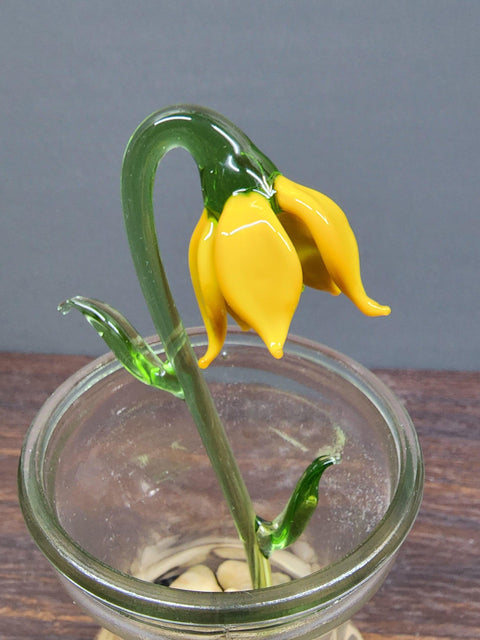 Short Stem Glass Flower Lily