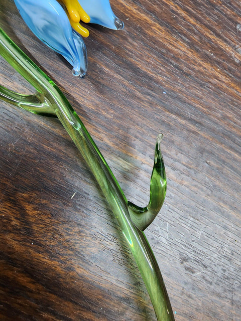 Blue Glass Lily - Handcrafted Short Stem Flower