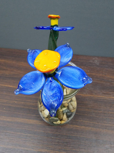 Short Stem Glass Flower Daffodil