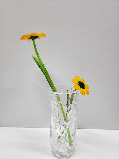 Glass Black Eyed Susan - Handcrafted Long Stem Flower