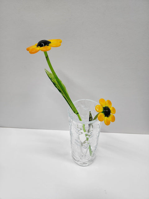 Glass Black Eyed Susan - Handcrafted Long Stem Flower