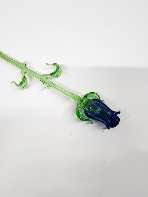 Long Stem Glass Flower Rose