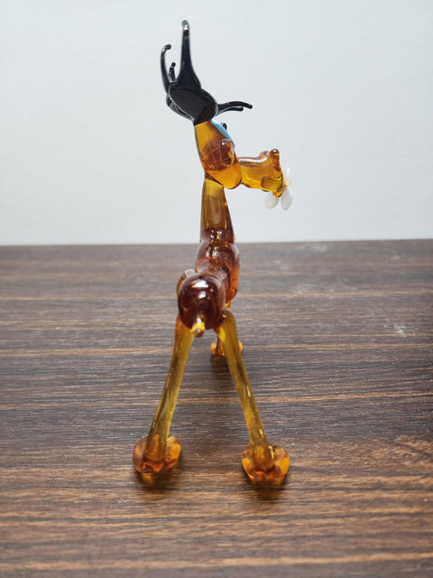 Glass Moose With Daisy Figurine, Handmade Murano Quality Design - Large