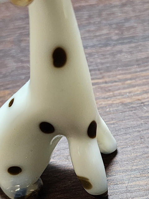 Naturally Colored Glass Figurine - Handcrafted - Dalmatian Design