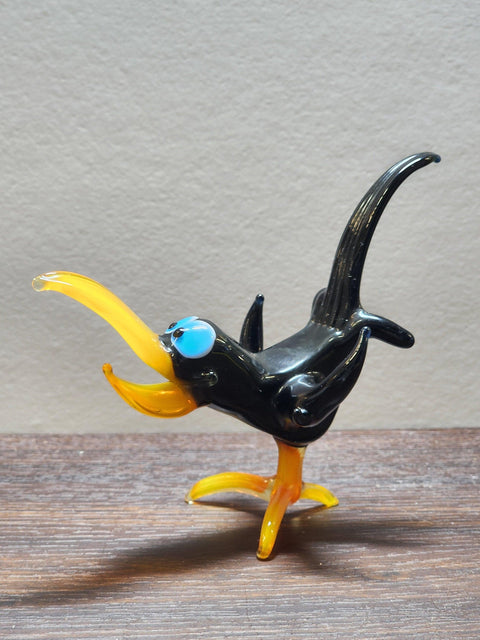 Crow Glass Animal Figurine