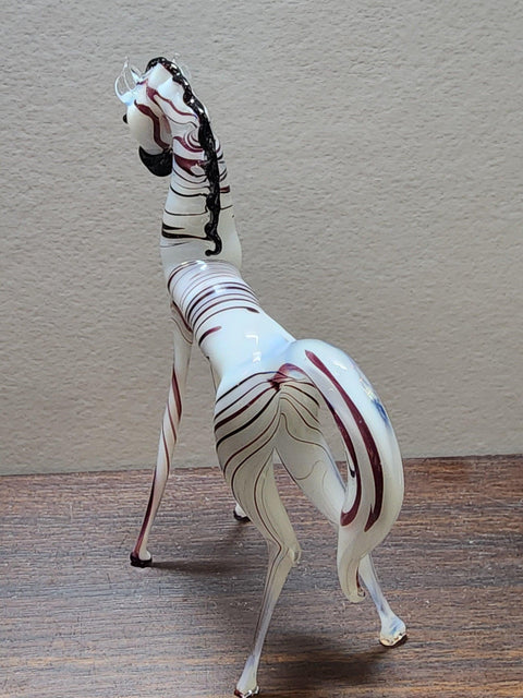 Naturally Colored Glass Figurine - Handcrafted - Zebra Design