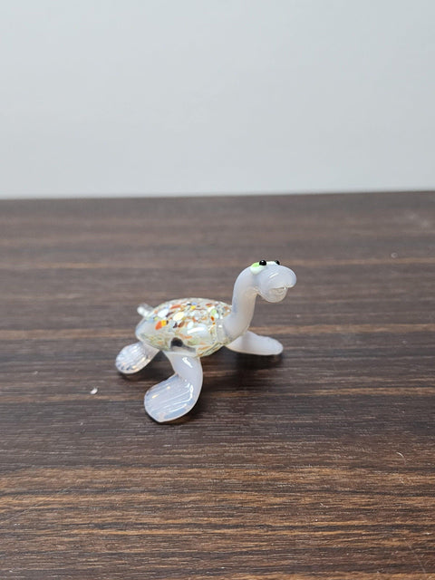 Naturally Colored Glass Figurine - Handcrafted - Turtle Design