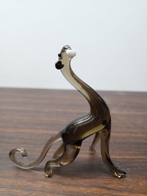 Naturally Colored Glass Figurine - Handcrafted - Panther Design