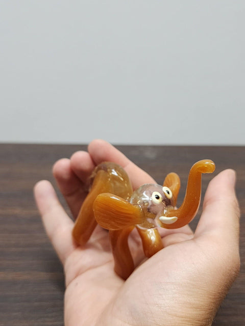 Naturally Colored Glass Figurine - Handcrafted - Elephant Design