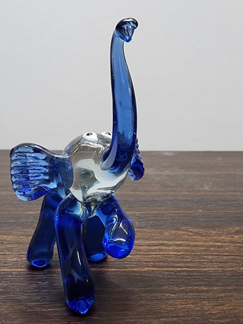 Naturally Colored Glass Figurine - Handcrafted - Elephant Design