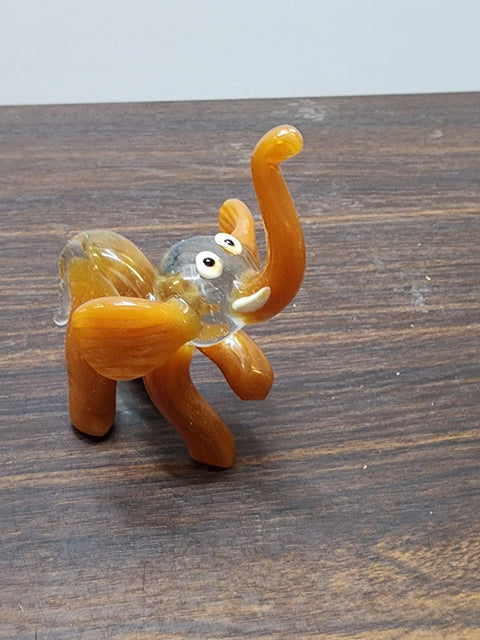 Naturally Colored Glass Figurine - Handcrafted - Elephant Design