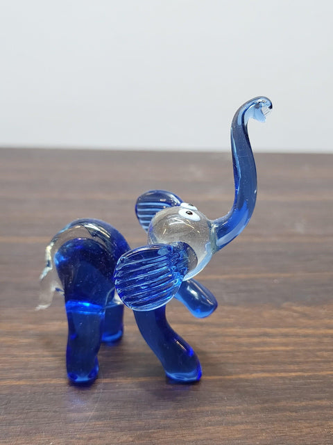 Naturally Colored Glass Figurine - Handcrafted - Elephant Design