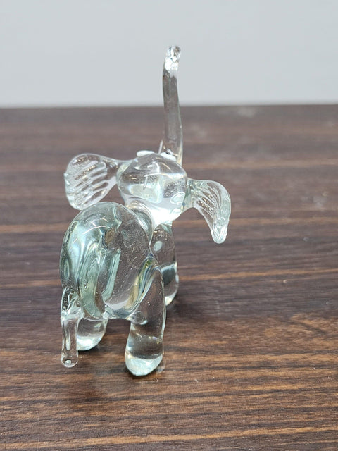 Naturally Colored Glass Figurine - Handcrafted - Elephant Design