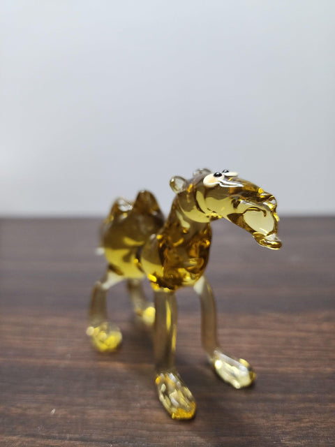 Naturally Colored Glass Figurine - Handcrafted - Camel Design