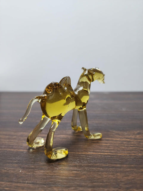 Naturally Colored Glass Figurine - Handcrafted - Camel Design