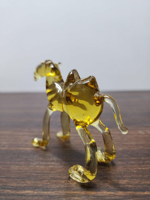 Naturally Colored Glass Figurine - Handcrafted - Camel Design