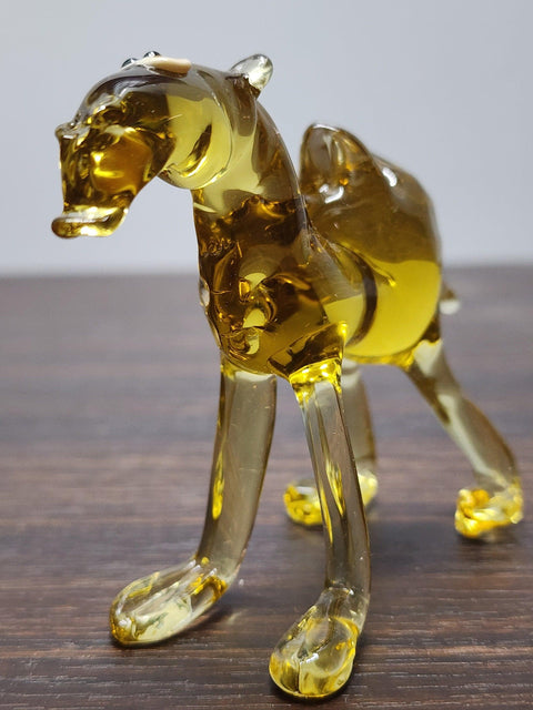 Naturally Colored Glass Figurine - Handcrafted - Camel Design