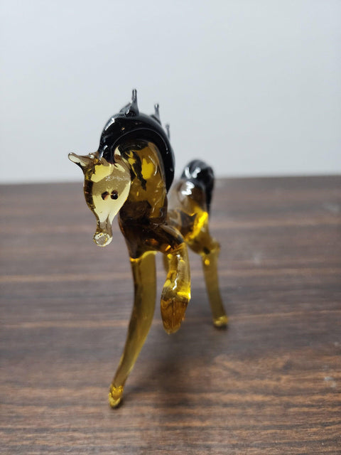 Naturally Colored Glass Figurine - Handcrafted - Horse Design