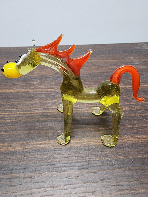 Naturally Colored Glass Figurine - Handcrafted - Horse Design