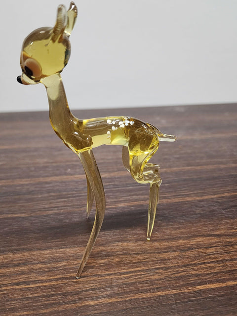 Naturally Colored Glass Figurine - Handcrafted - Deer Design