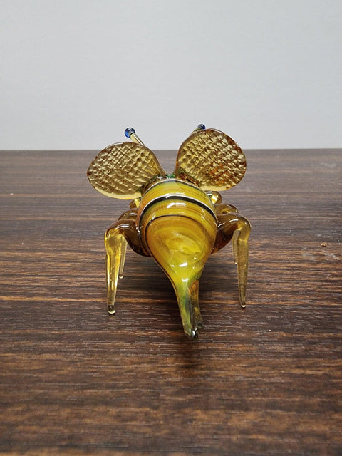 Naturally Colored Glass Figurine - Handcrafted - Bee Design